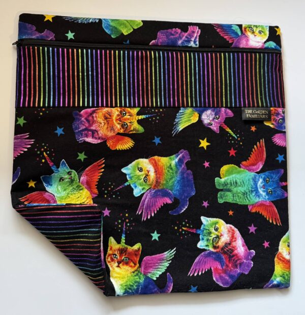 14" x 14" Project Bag - "Rainbow Pegasus Cats"