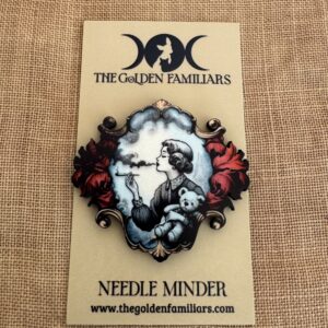 Smoking Girl with Teddy Bear Needle Minder